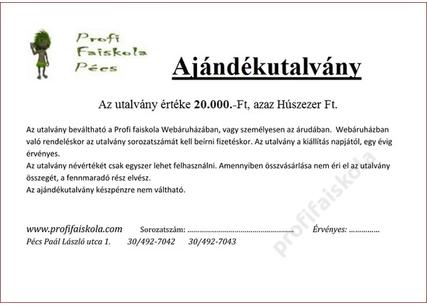 Ajándékutalvány 20.000Ft